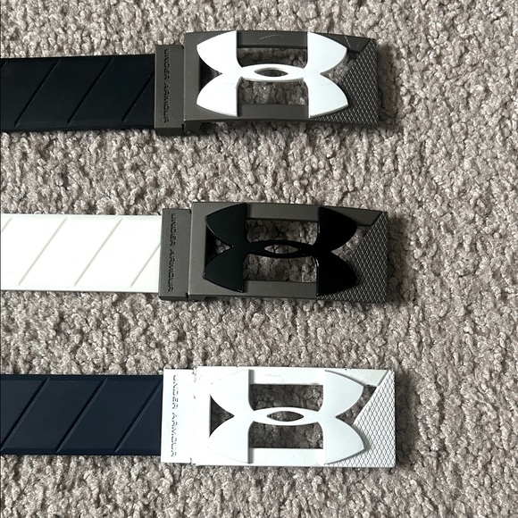 Under Armour ADJUSTABLE Men's Belt Trio - Black, White, and Navy. Silicone - Picture 1 of 3